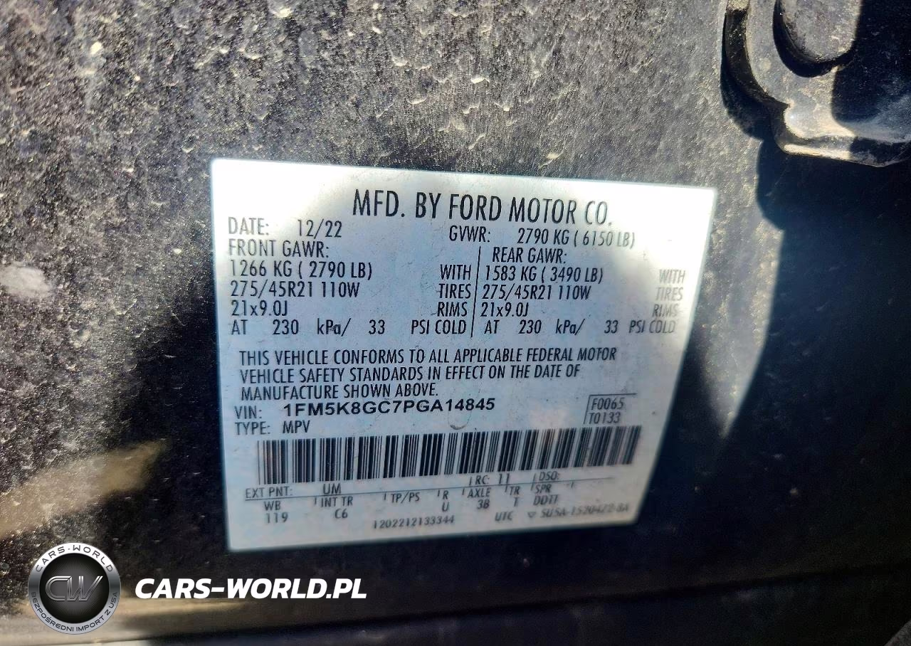 2023 Ford Explorer St VIN:1FM5K8GC7PGA14845 - 13