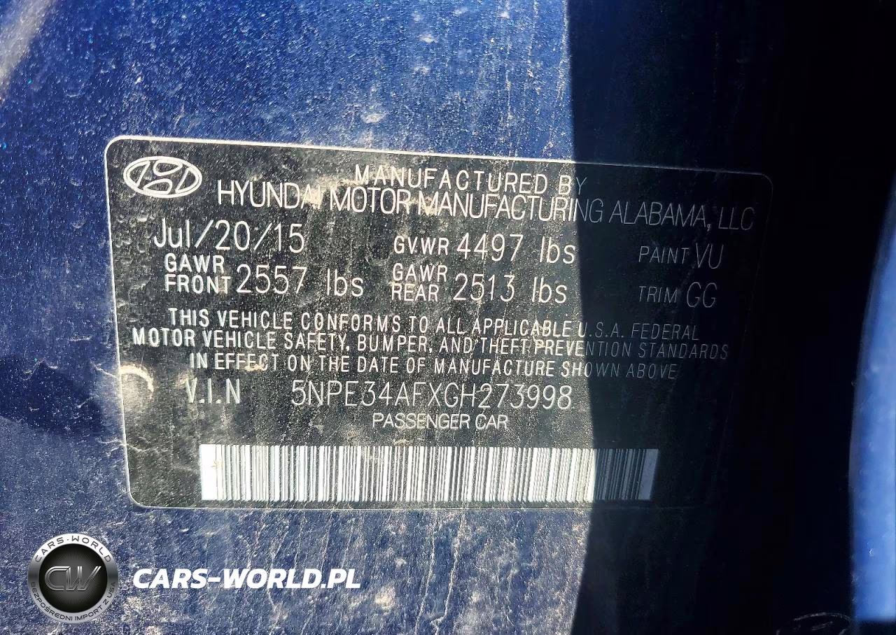 2016 Hyundai Sonata Sport VIN:5NPE34AFXGH273998 - 12