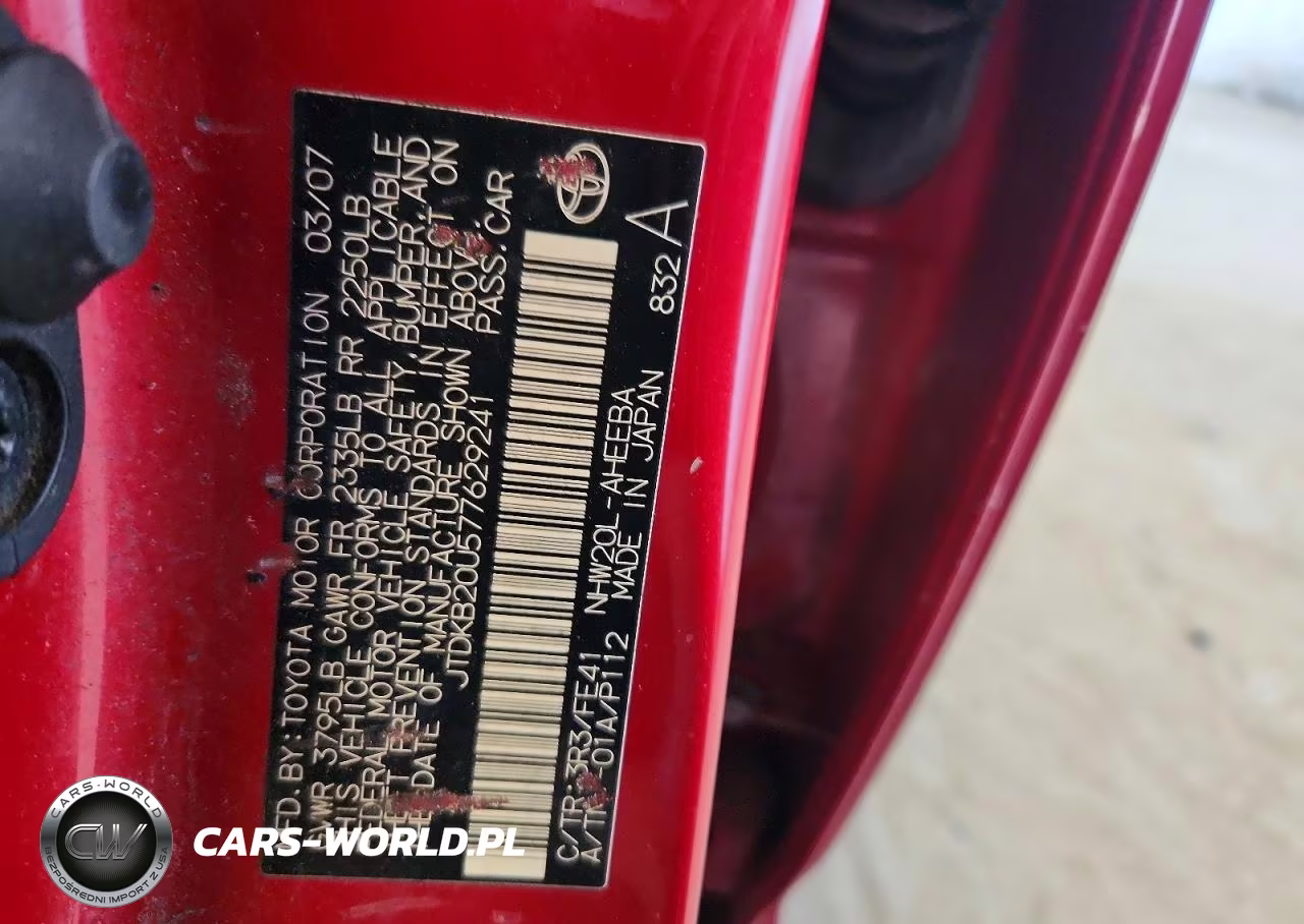 2007 Toyota Prius Base VIN:JTDKB20U577629241 - 12