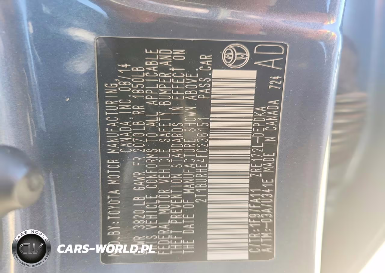 2015 Toyota Corolla L VIN:2T1BURHE4FC236151 - 12