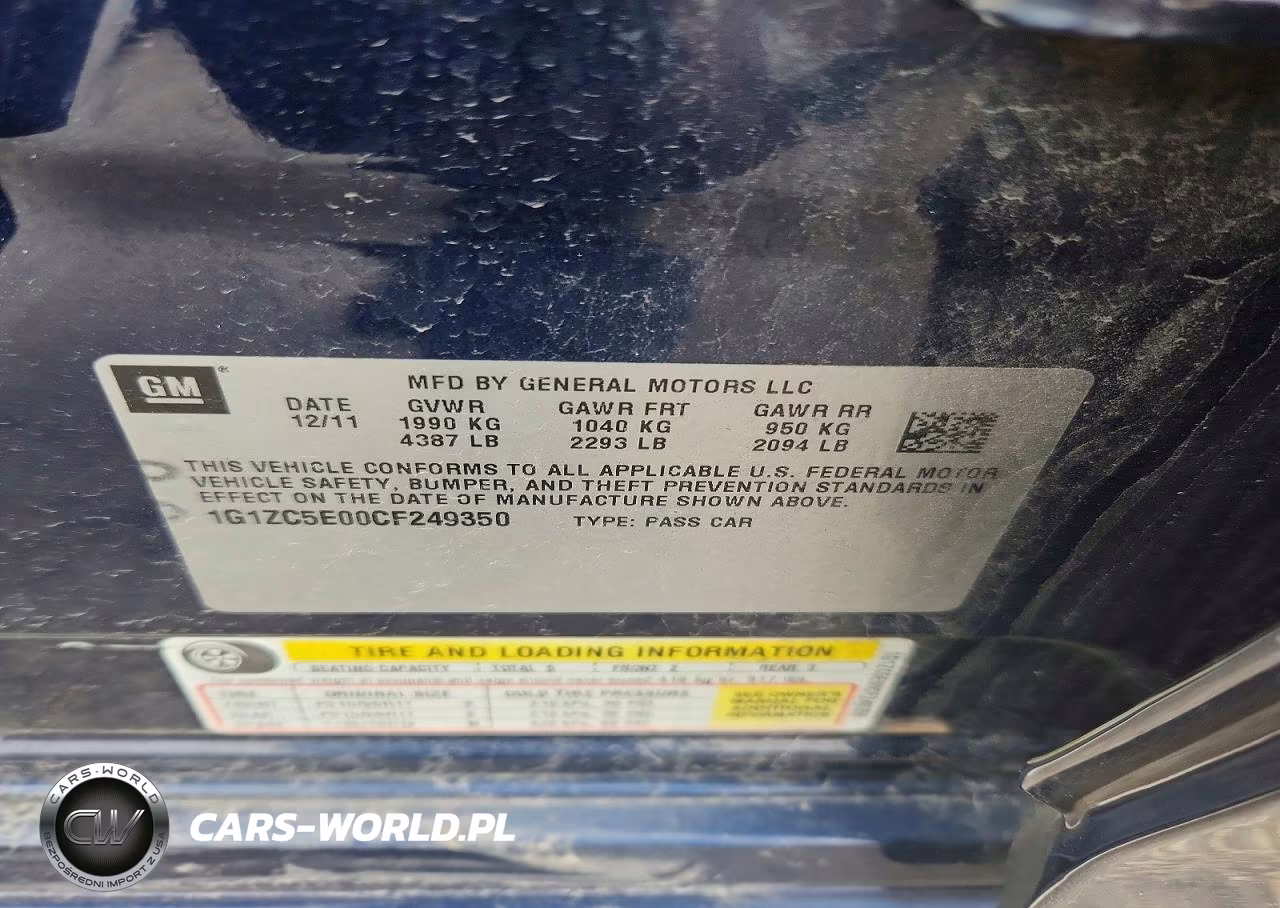 2012 Chevrolet Malibu 1Lt VIN:1G1ZC5E00CF249350 - 12