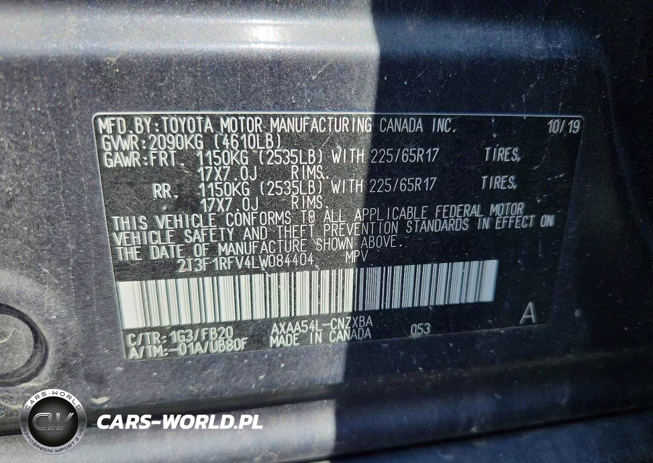2020 Toyota Rav4 Le VIN:2T3F1RFV4LW084404 - 13