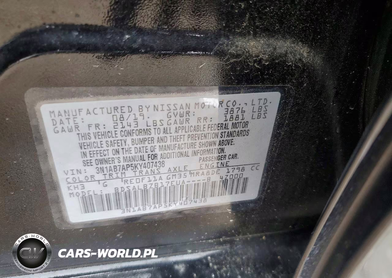 2019 Nissan Sentra Ca Automatic VIN:3N1AB7AP5KY407438 - 12