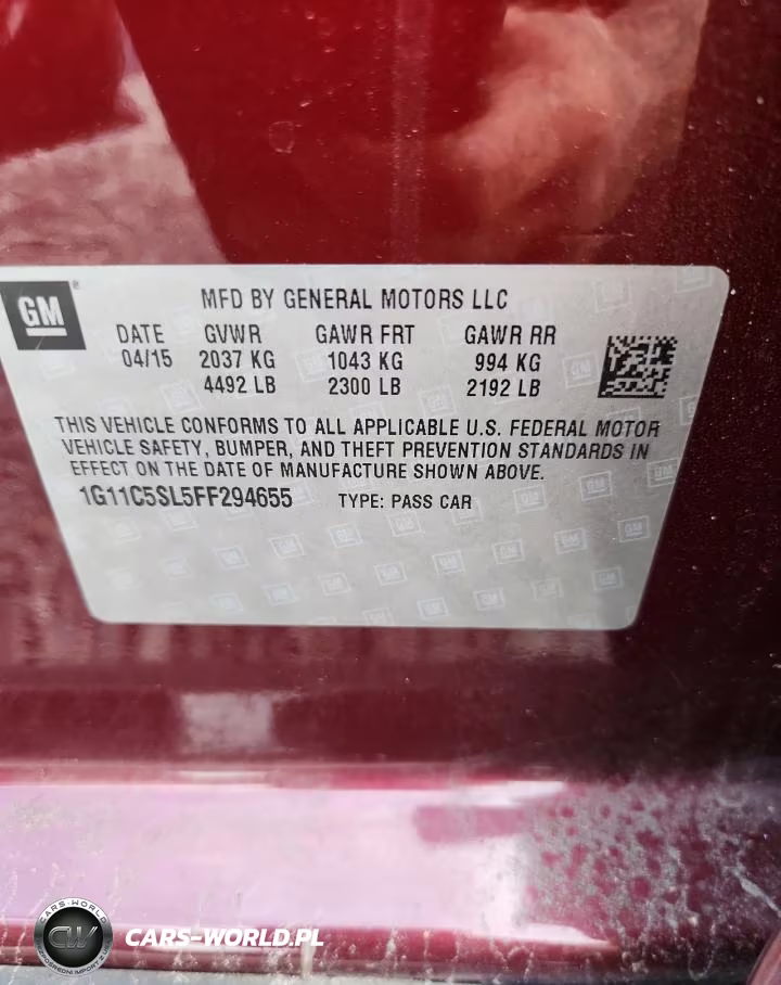 2015 Chevrolet Malibu 1Lt VIN:1G11C5SL5FF294655 - 12