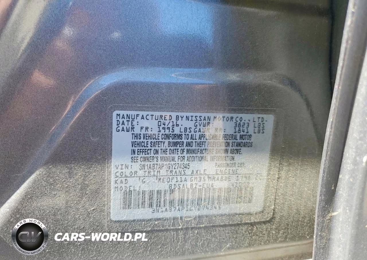 2016 Nissan Sentra S VIN:3N1AB7AP1GY274345 - 12