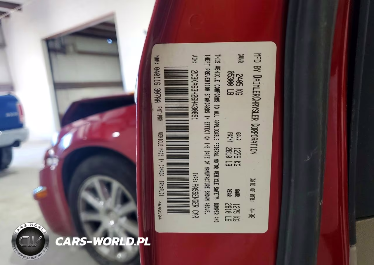 2006 Chrysler 300C VIN:2C3KA63H26H430891 - 12