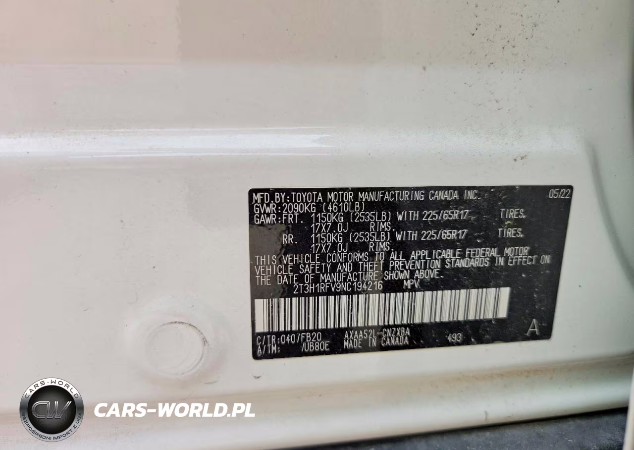 2022 Toyota Rav4 Le VIN:2T3H1RFV9NC194216 - 12