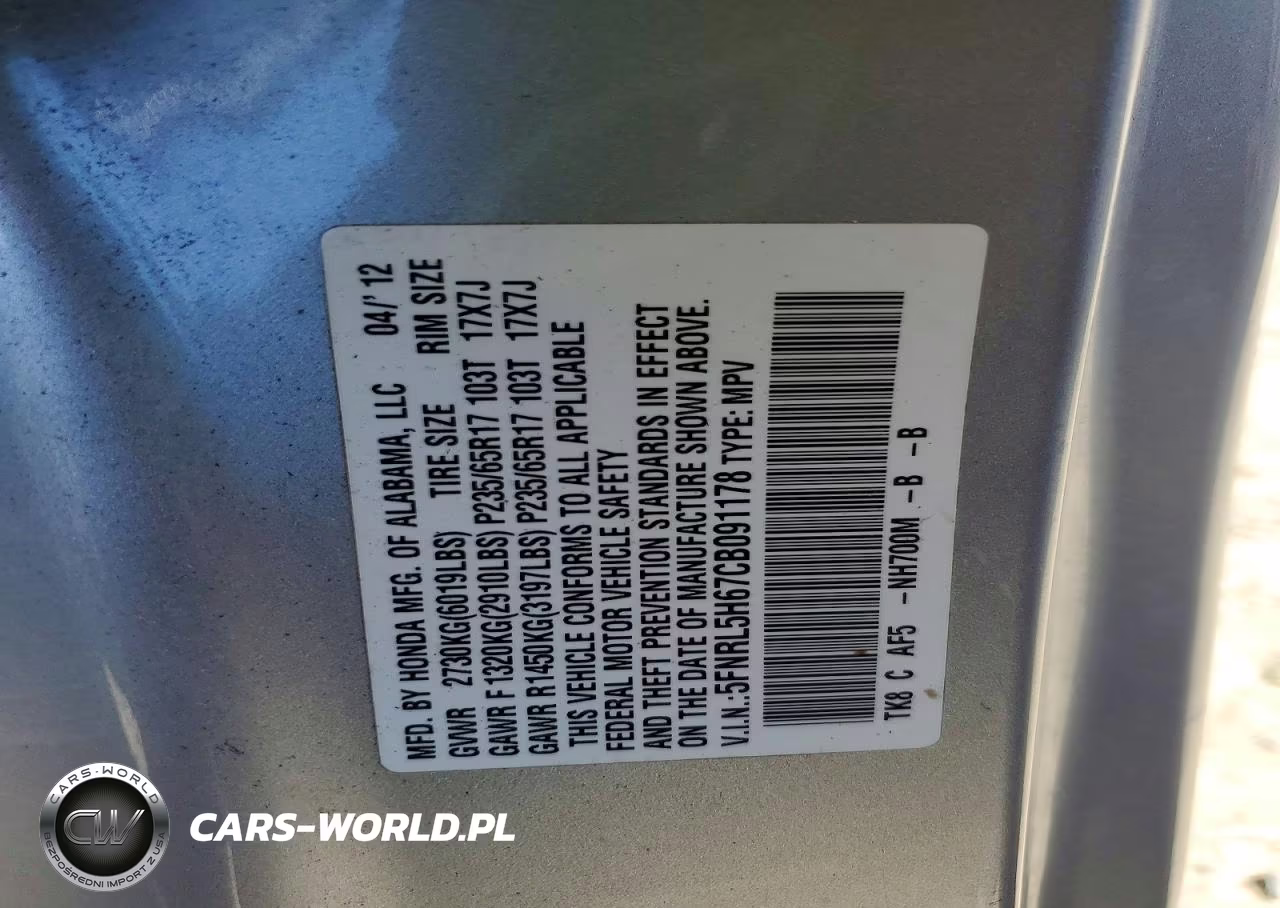 2012 Honda Odyssey Exl VIN:5FNRL5H67CB091178 - 13
