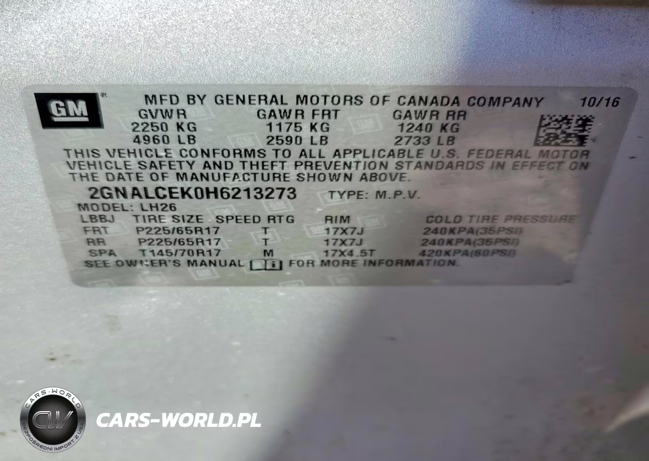 2017 Chevrolet Equinox Lt VIN:2GNALCEK0H6213273 - 13