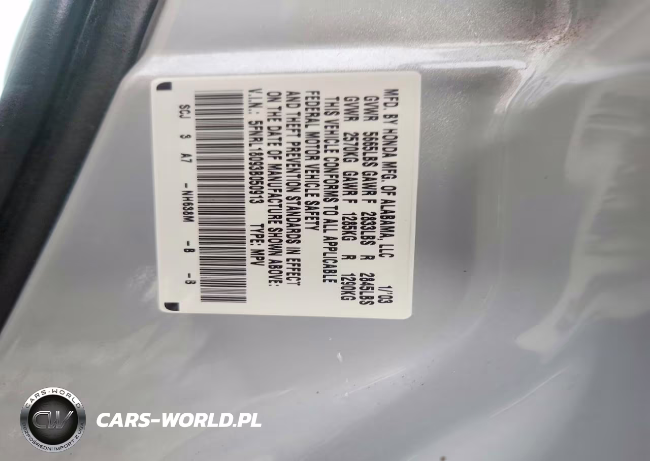 2003 Honda Odyssey Exl VIN:5FNRL18093B050913 - 13