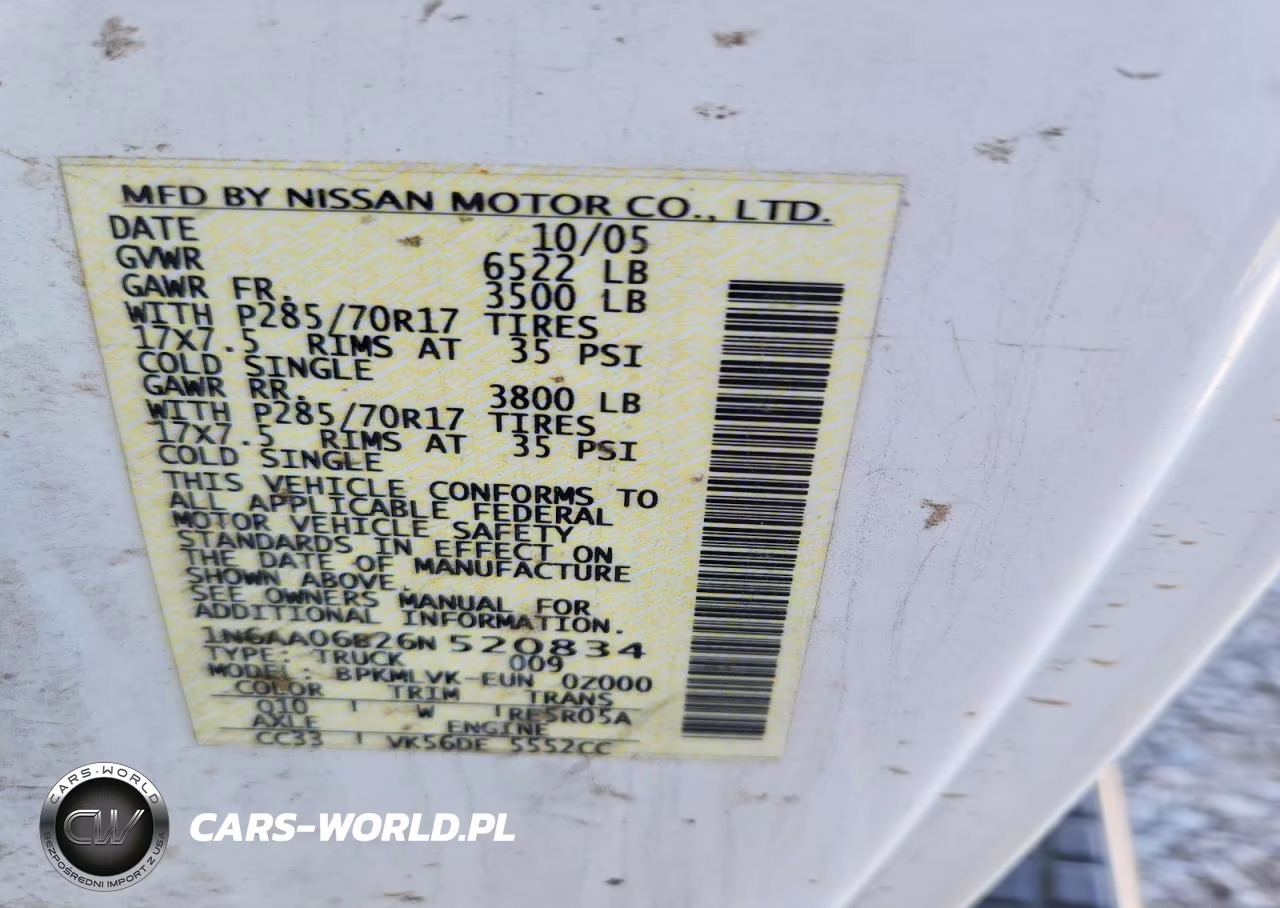 2006 Nissan Titan Xe VIN:1N6AA06B26N520834 - 12