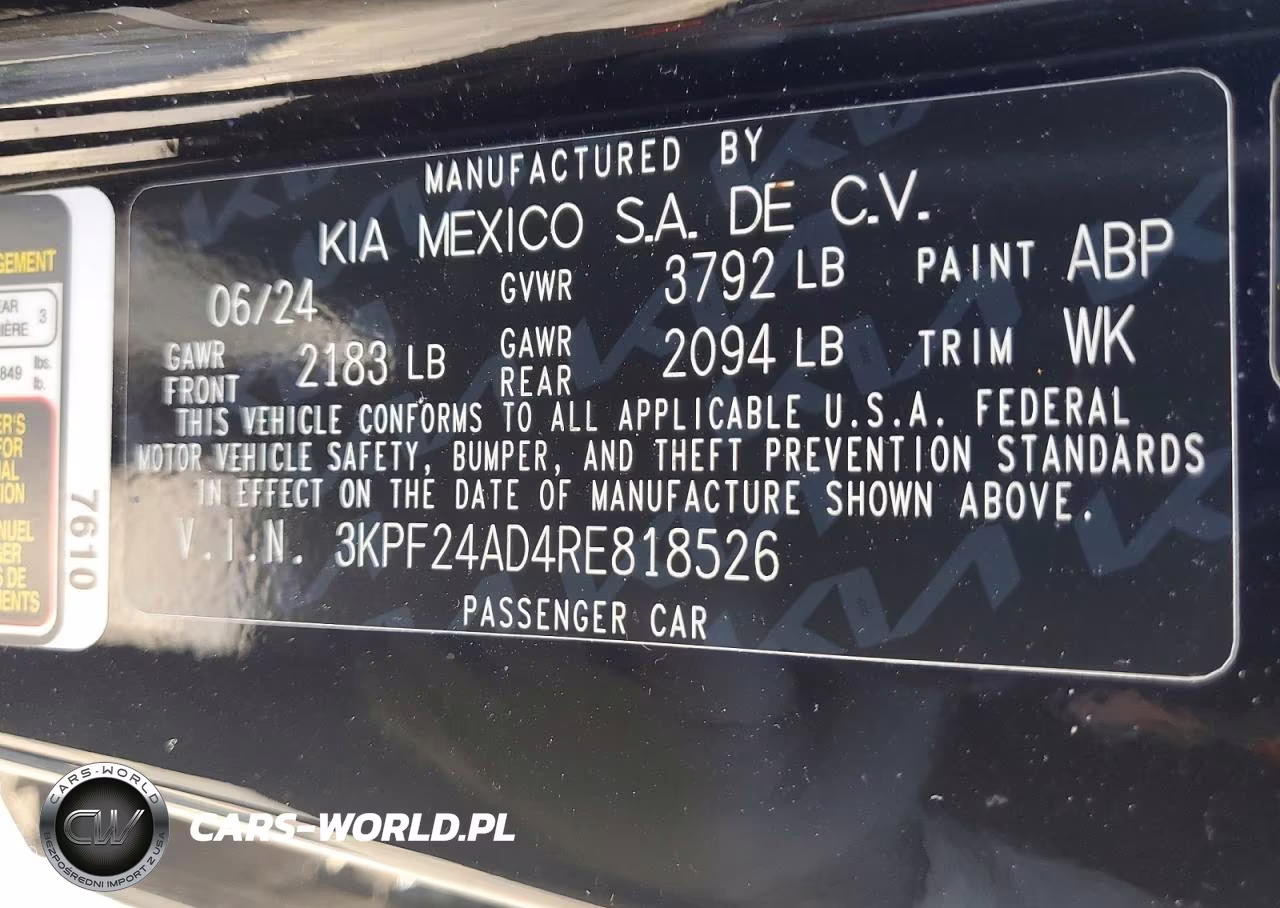 2024 Kia Forte Lxs VIN:3KPF24AD4RE818526 - 12