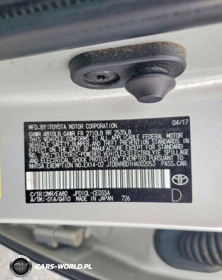 2017 Toyota Mirai Base VIN:JTDBVRBD1HA002053 - 12