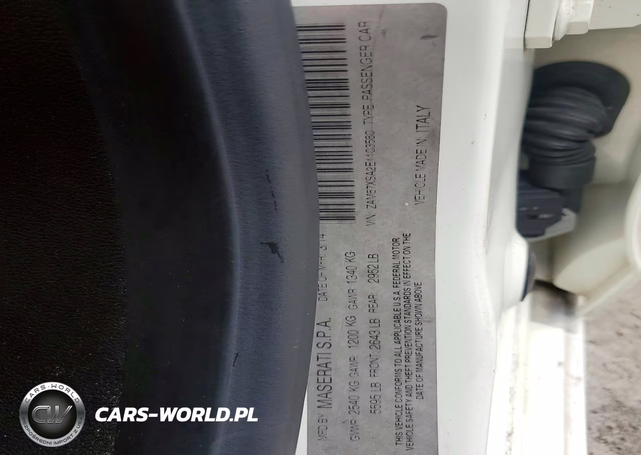 2014 Maserati Ghibli VIN:ZAM57XSA2E1103580 - 12