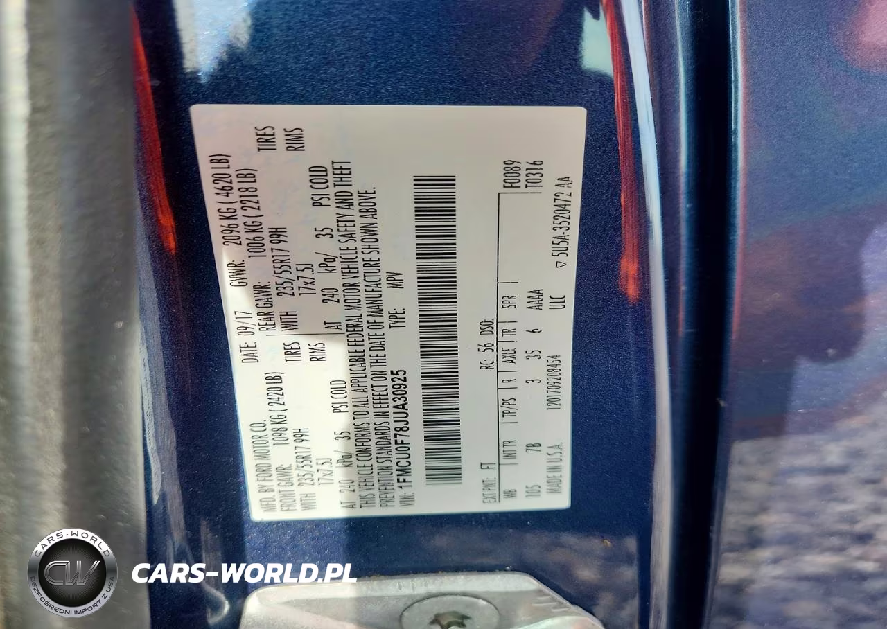 2018 Ford Escape S VIN:1FMCU0F78JUA30925 - 12