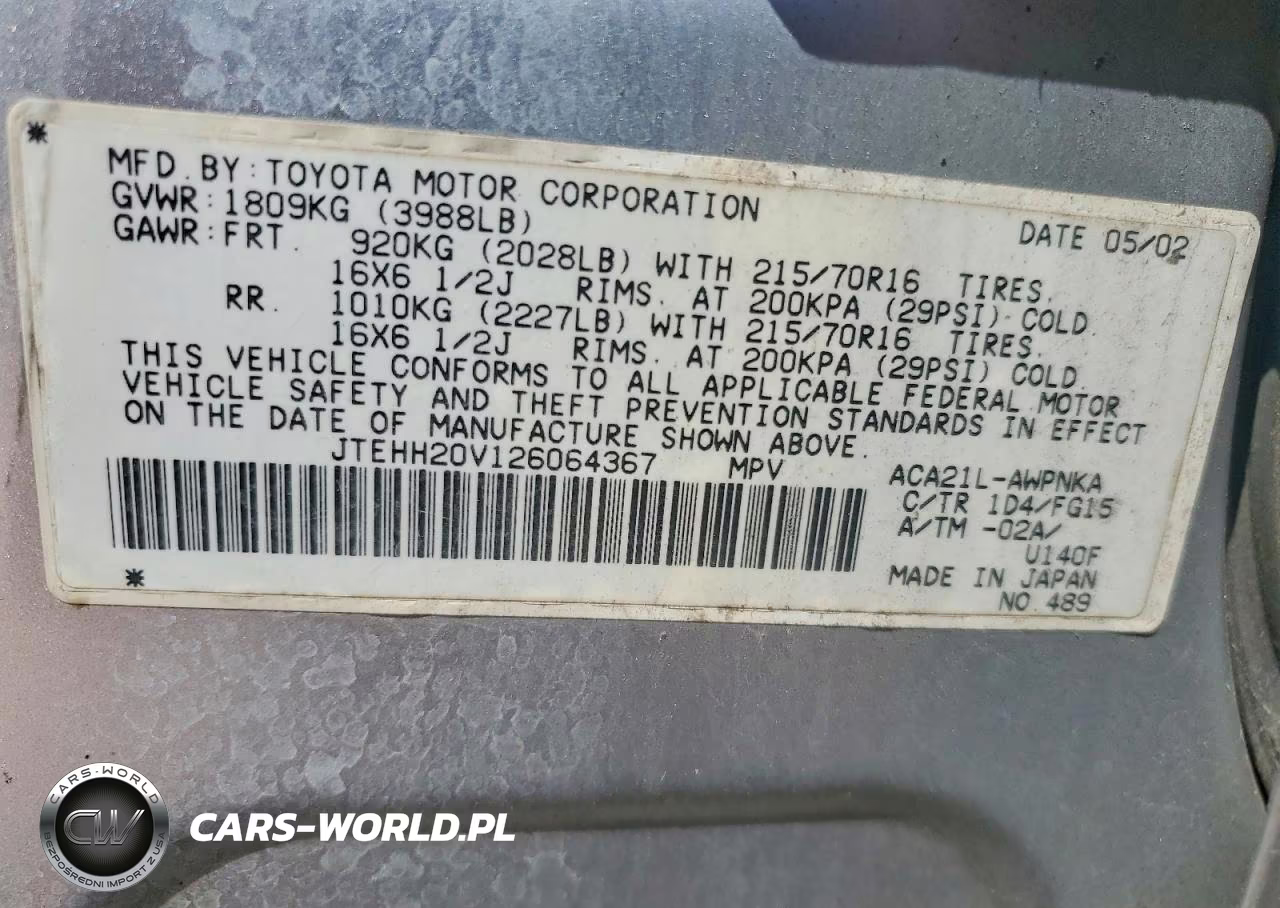 2002 Toyota Rav4 Base VIN:JTEHH20V126064367 - 13