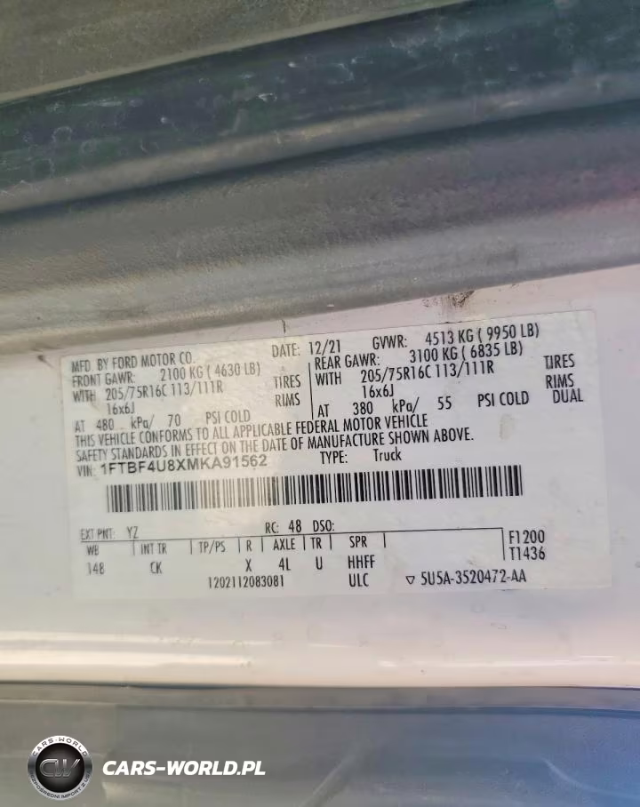 2021 Ford Transit 350 Hd Delivery Van VIN:1FTBF4U8XMKA91562 - 10