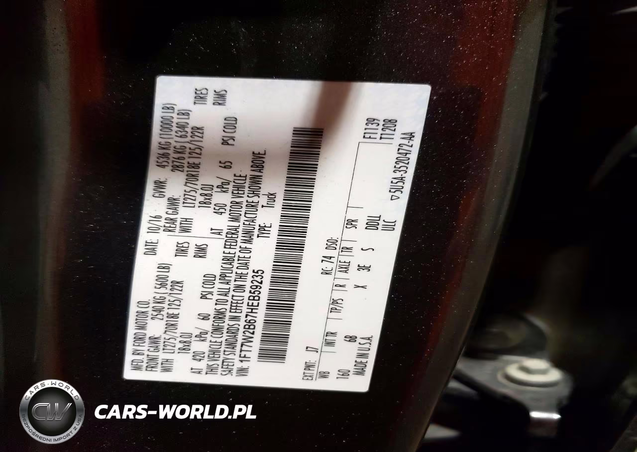 2017 Ford F250 Super Duty VIN:1FT7W2B67HEB59235 - 12