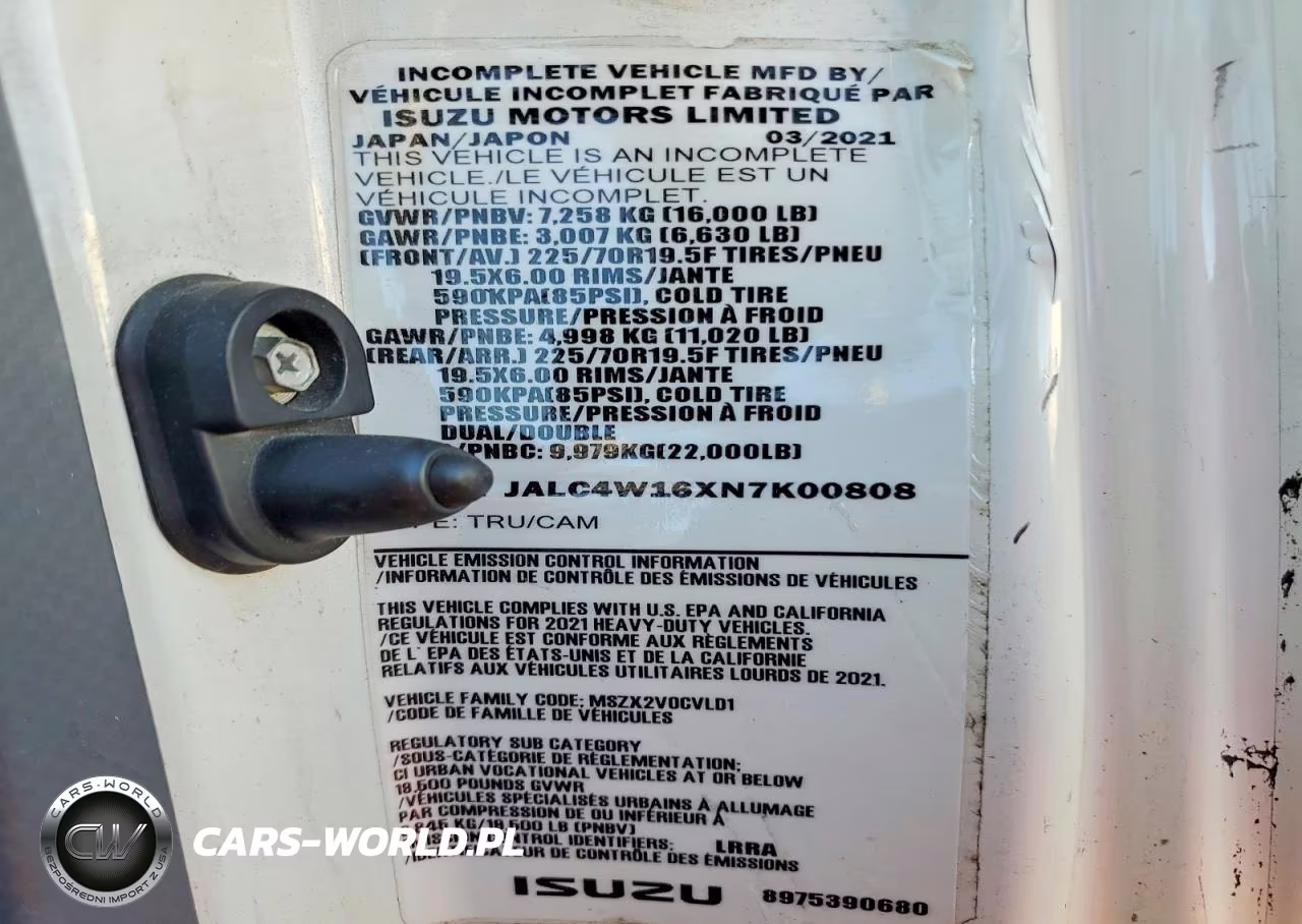 2022 Isuzu Npr Hd VIN:JALC4W16XN7K00808 - 14