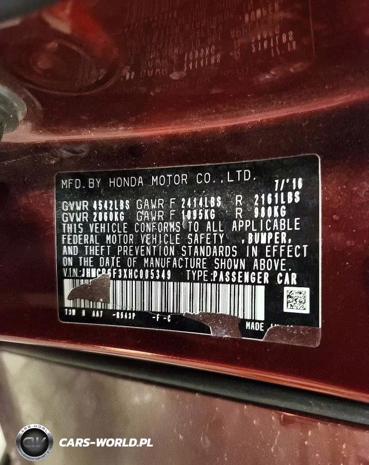 2017 Honda Accord Hybrid VIN:JHMCR6F3XHC005349 - 12