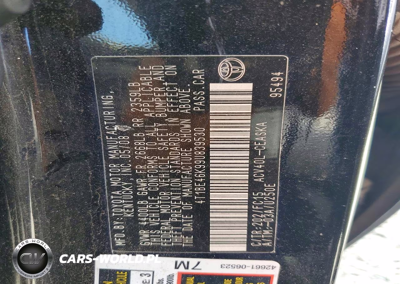 2009 Toyota Camry Se VIN:4T1BE46K99U839530 - 12