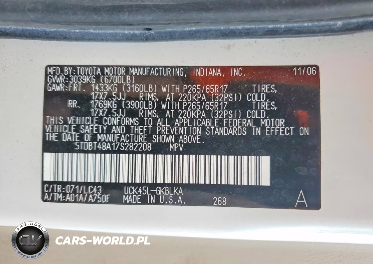 2007 Toyota Sequoia Limited VIN:5TDBT48A17S282208 - 14