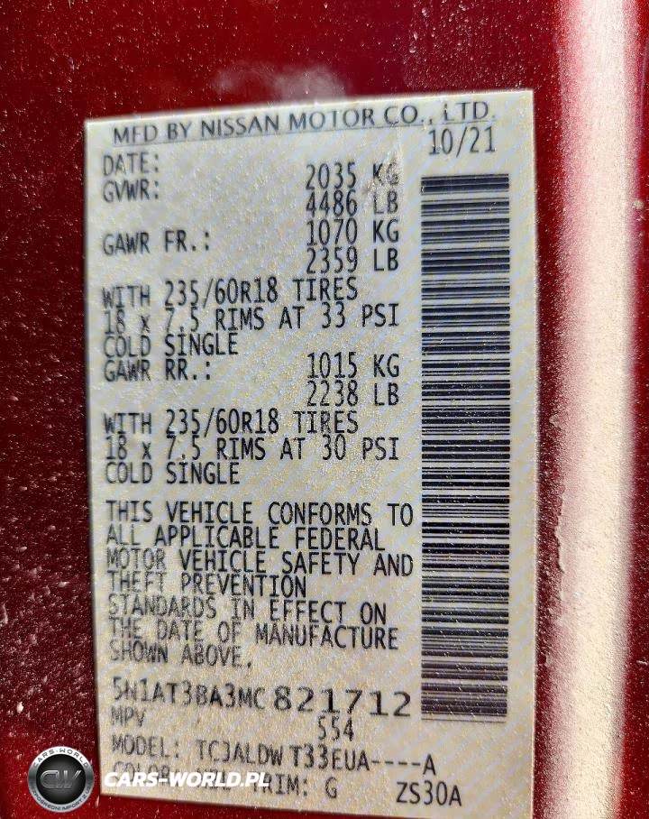 2021 Nissan Rogue Sv Fwd VIN:5N1AT3BA3MC821712 - 13