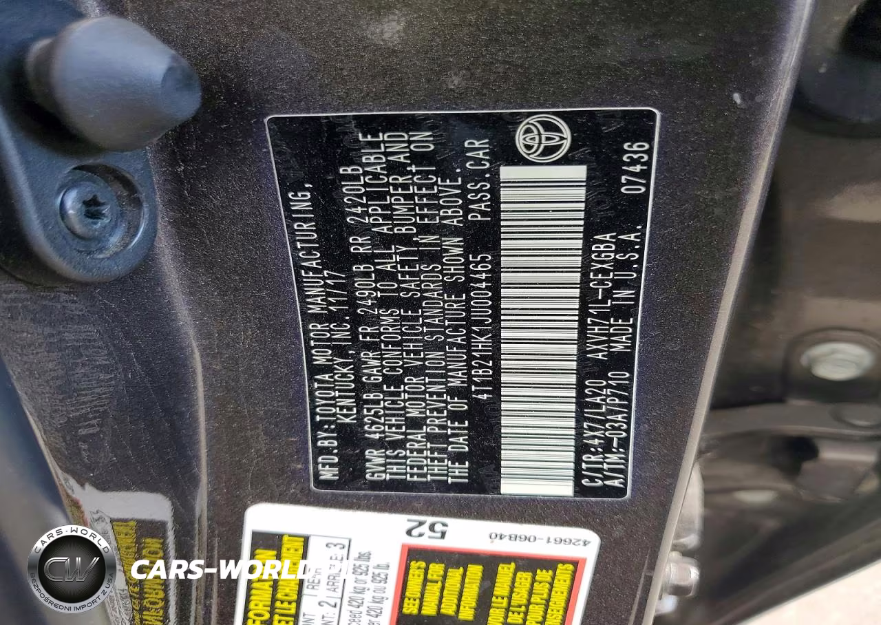 2018 Toyota Camry Hybrid Xle VIN:4T1B21HK1JU004465 - 12