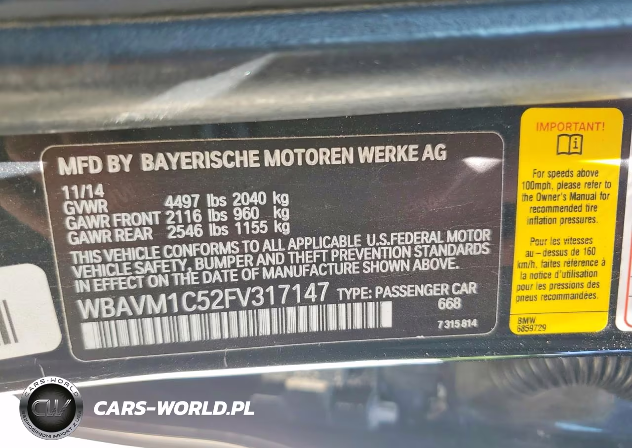2015 BMW X1 Sdrive28I VIN:WBAVM1C52FV317147 - 12