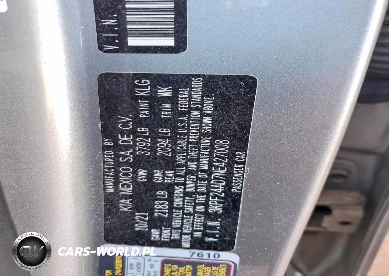 2022 Kia Forte Lxs VIN:3KPF24AD7NE427008 - 12