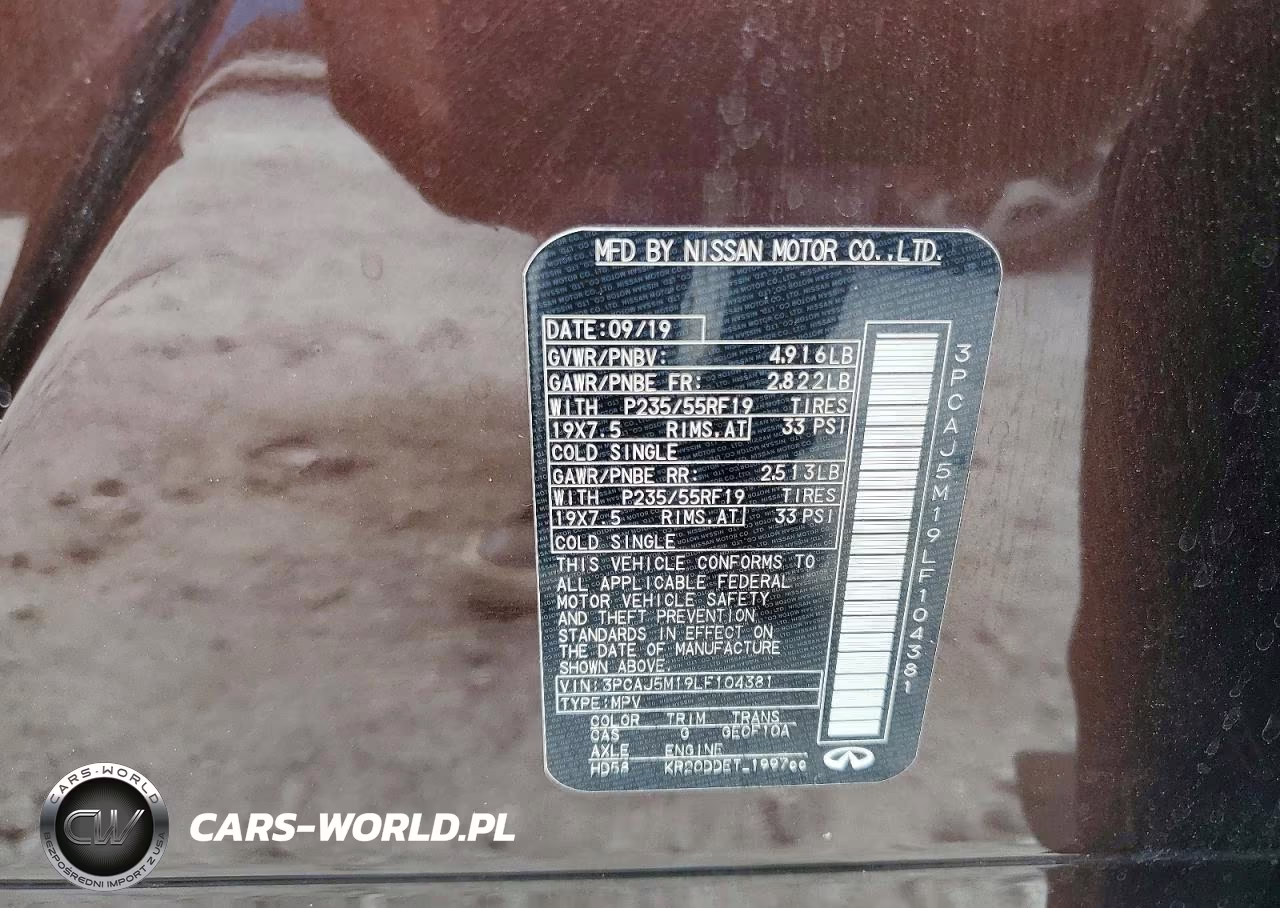 2020 Infiniti Qx50 Luxe VIN:3PCAJ5M19LF104381 - 14