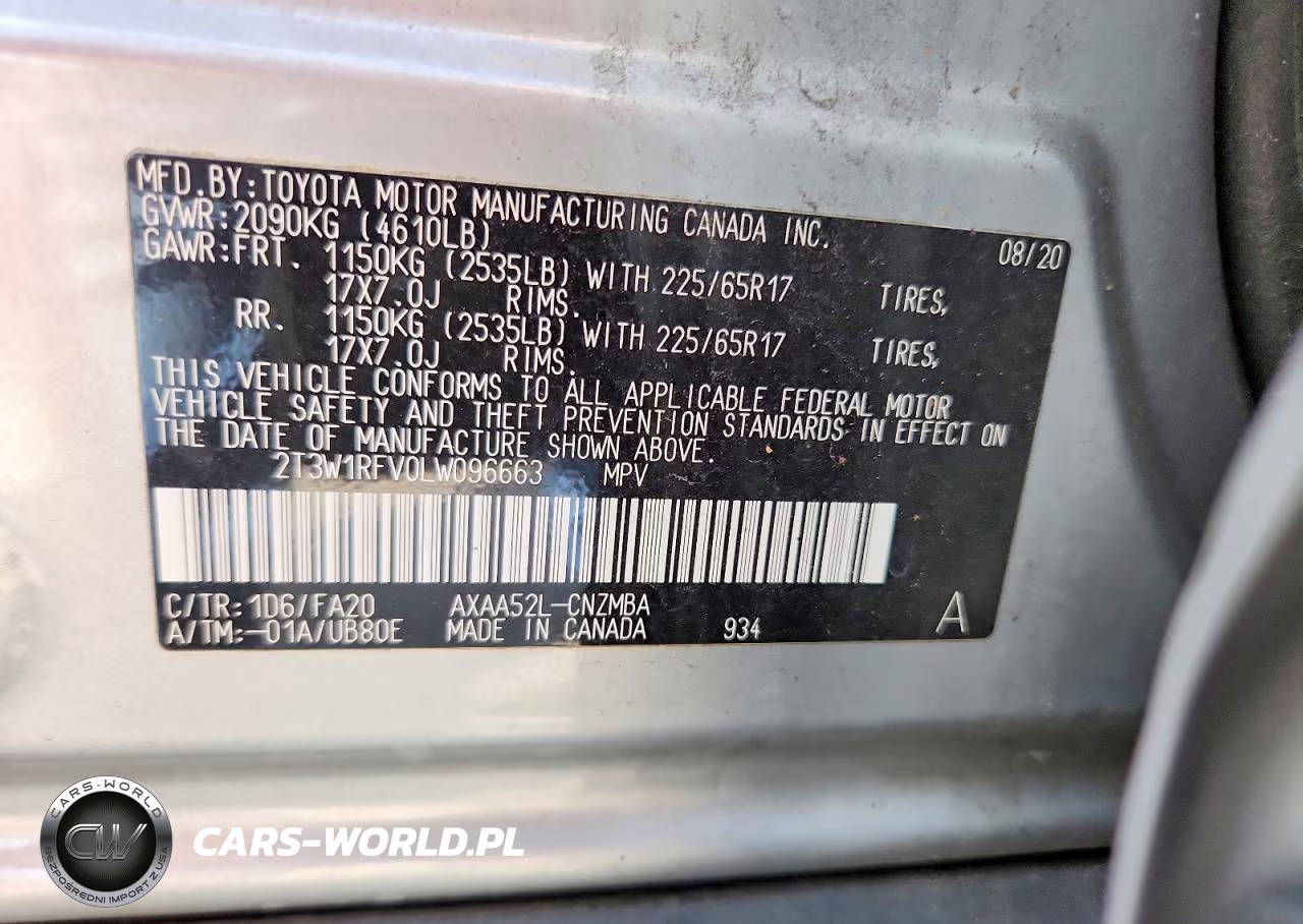 2020 Toyota Rav4 Xle VIN:2T3W1RFV0LW096663 - 14