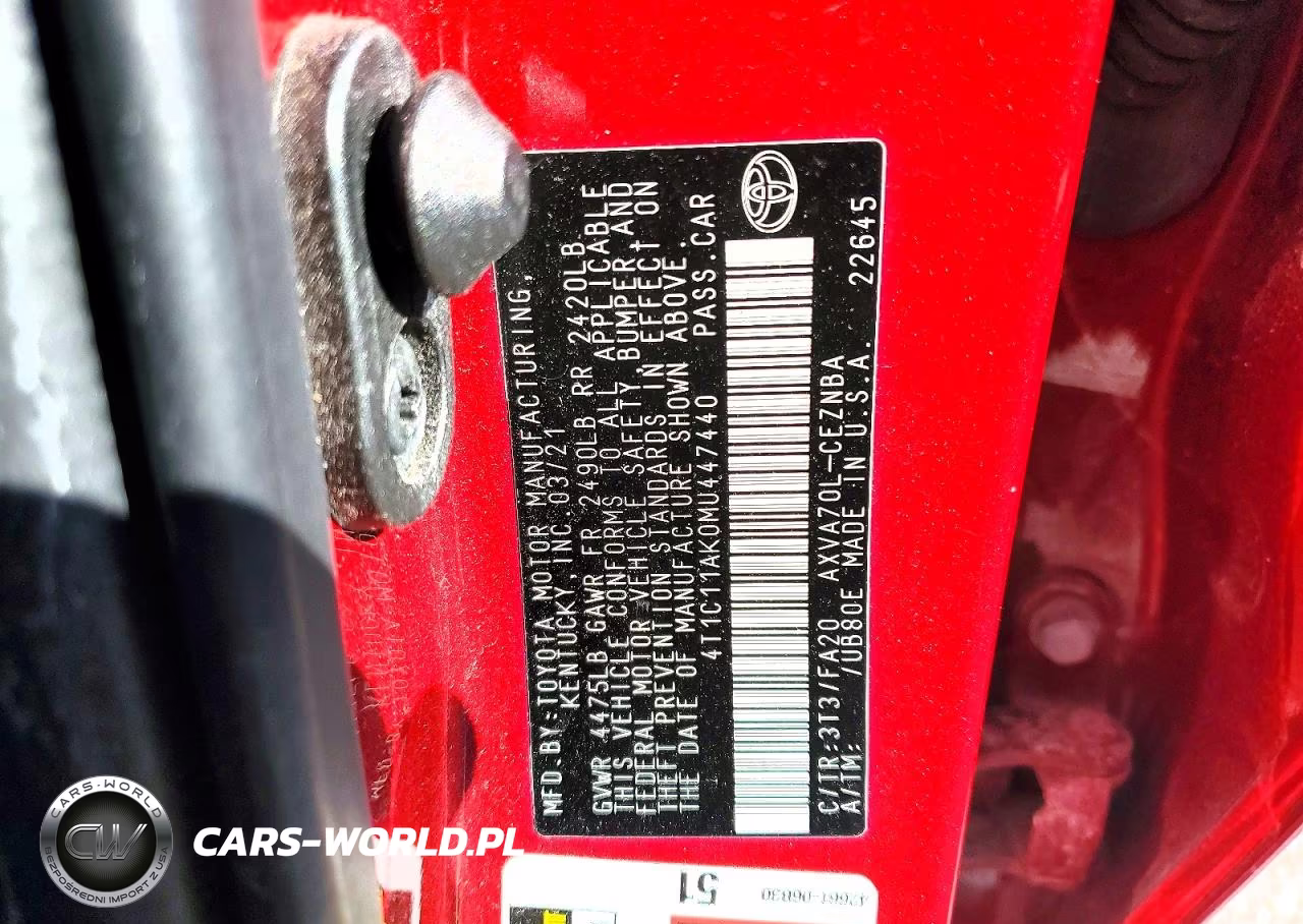 2021 Toyota Camry Le VIN:4T1C11AK0MU447440 - 13