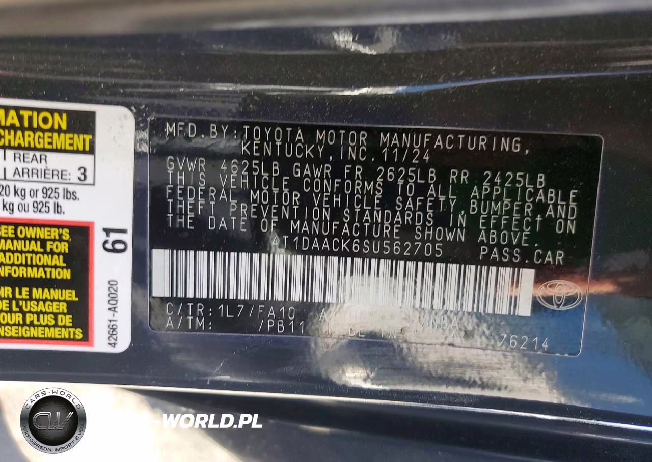 2025 Toyota Camry Le VIN:4T1DAACK6SU562705 - 12