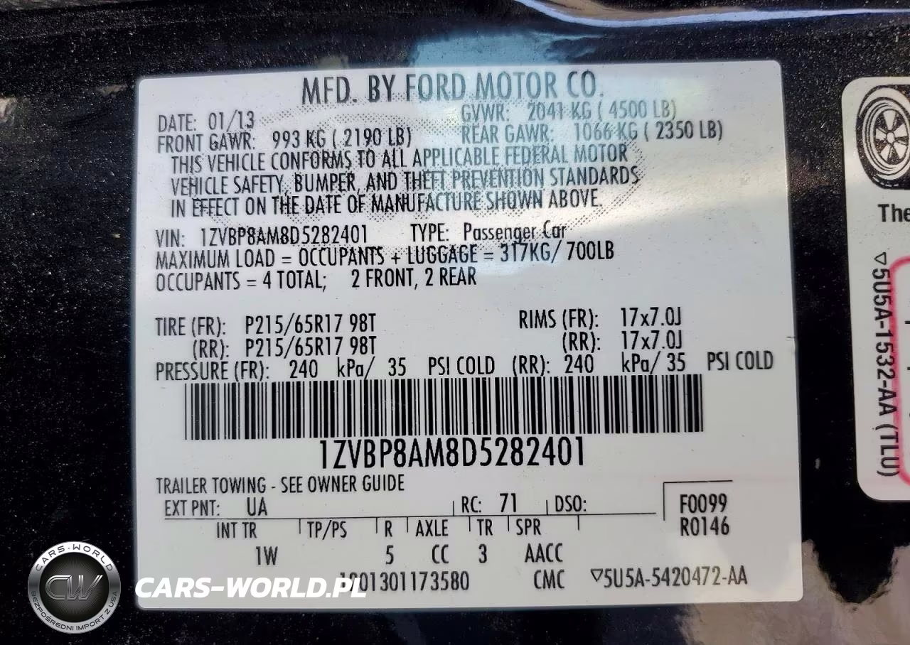 2013 Ford Mustang VIN:1ZVBP8AM8D5282401 - 12
