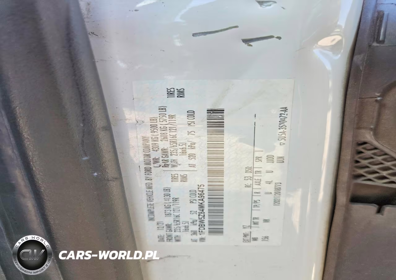 2021 Ford Transit Delivery Truck VIN:1FDBW5Z84MKA96475 - 12