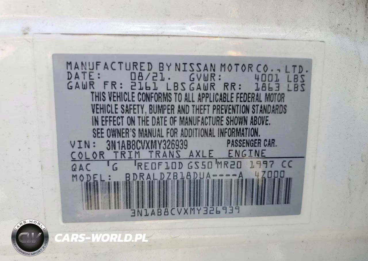 2021 Nissan Sentra Sv VIN:3N1AB8CVXMY326939 - 13