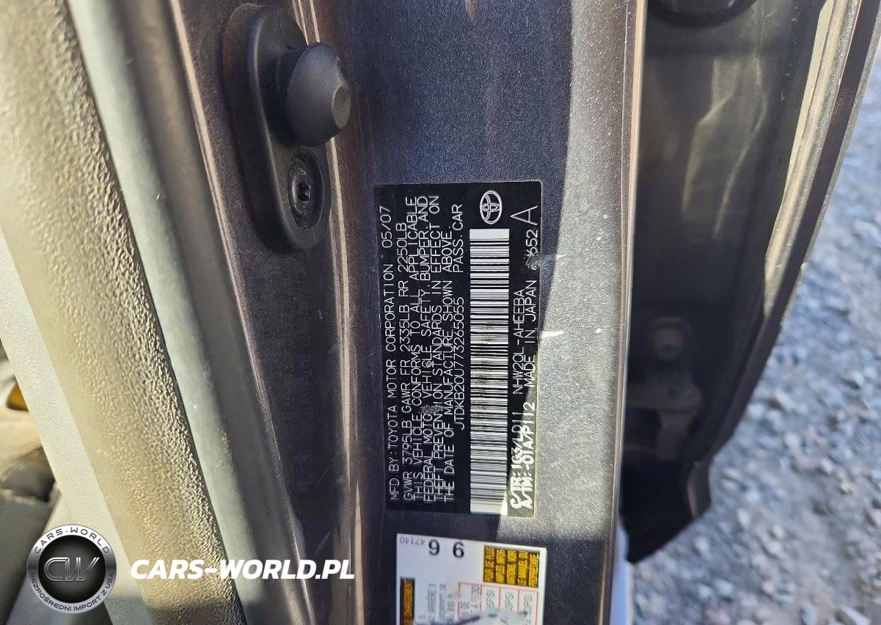 2007 Toyota Prius Touring VIN:JTDKB20U773265055 - 12