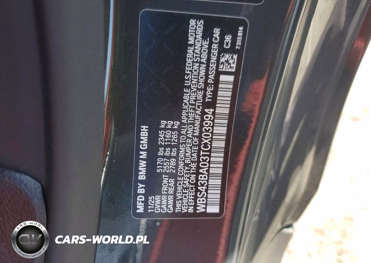 2026 BMW M4 Competition VIN:WBS43BA03TCX03994 - 12