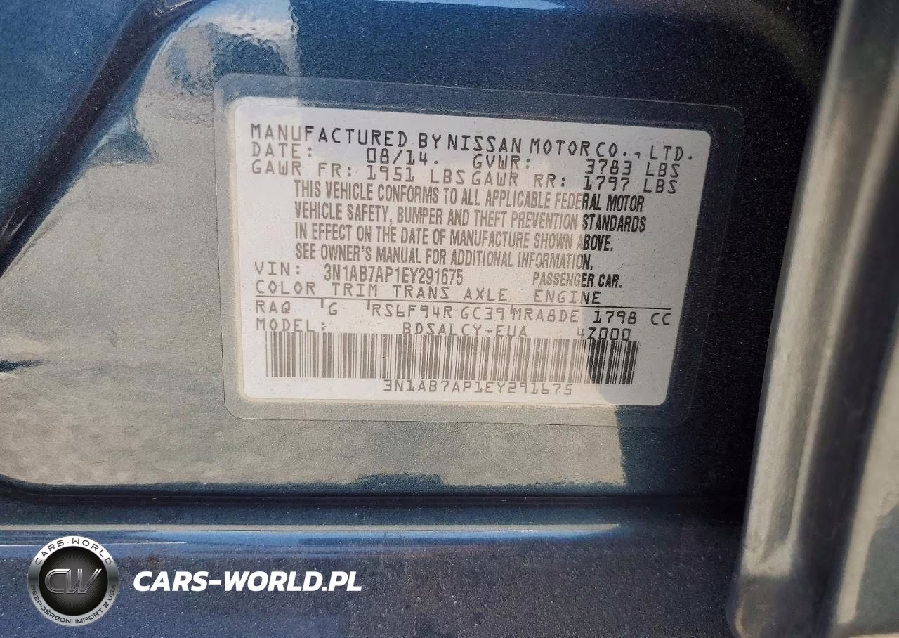 2014 Nissan Sentra S VIN:3N1AB7AP1EY291675 - 12