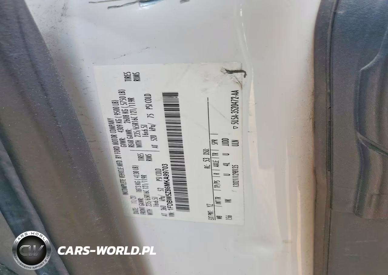 2021 Ford Transit Delivery Truck VIN:1FDBW5Z86MKA99703 - 12
