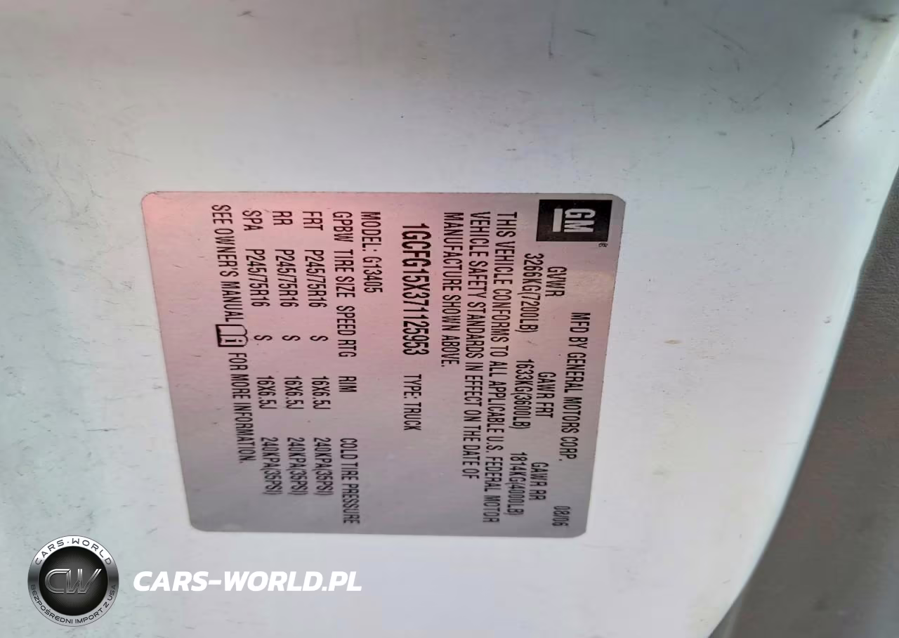 2007 Chevrolet Express 1500 Delivery Van VIN:1GCFG15X371125953 - 13