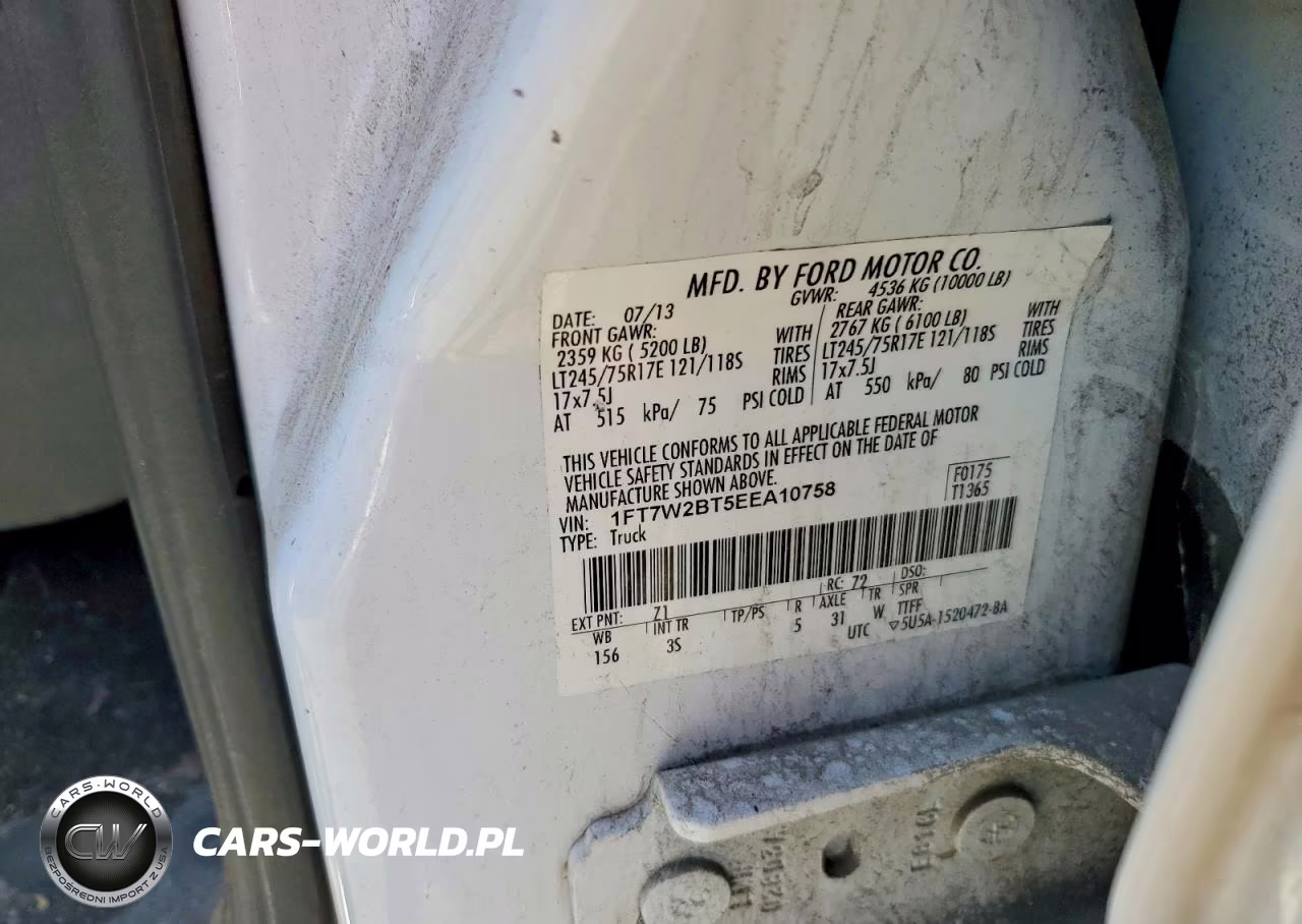 2014 Ford F250 Super Duty VIN:1FT7W2BT5EEA10758 - 12