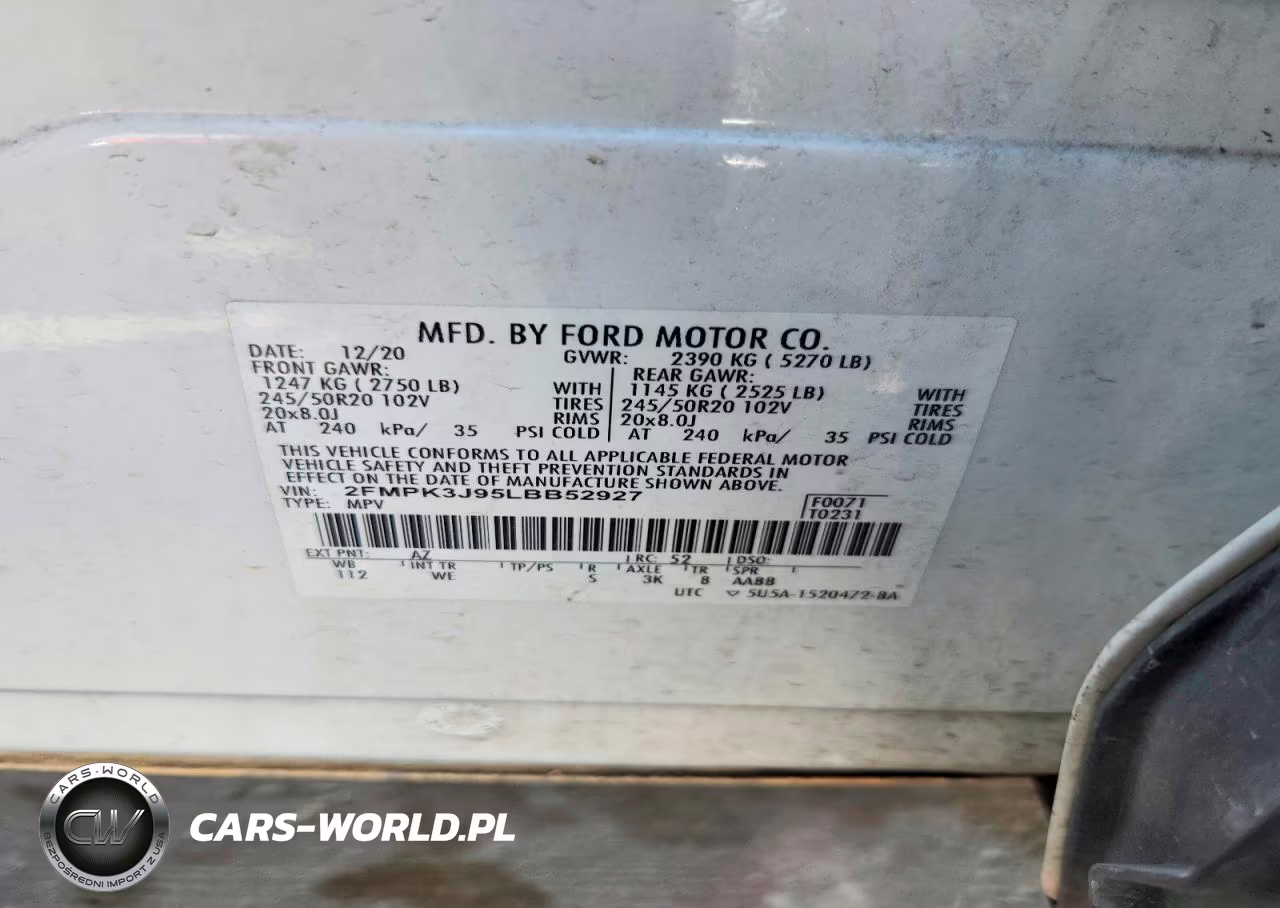 2020 Ford Edge Sel VIN:2FMPK3J95LBB52927 - 12
