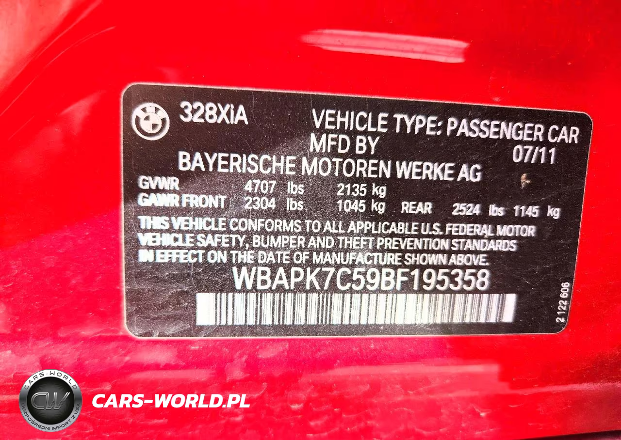 2011 BMW 328 Xi VIN:WBAPK7C59BF195358 - 12