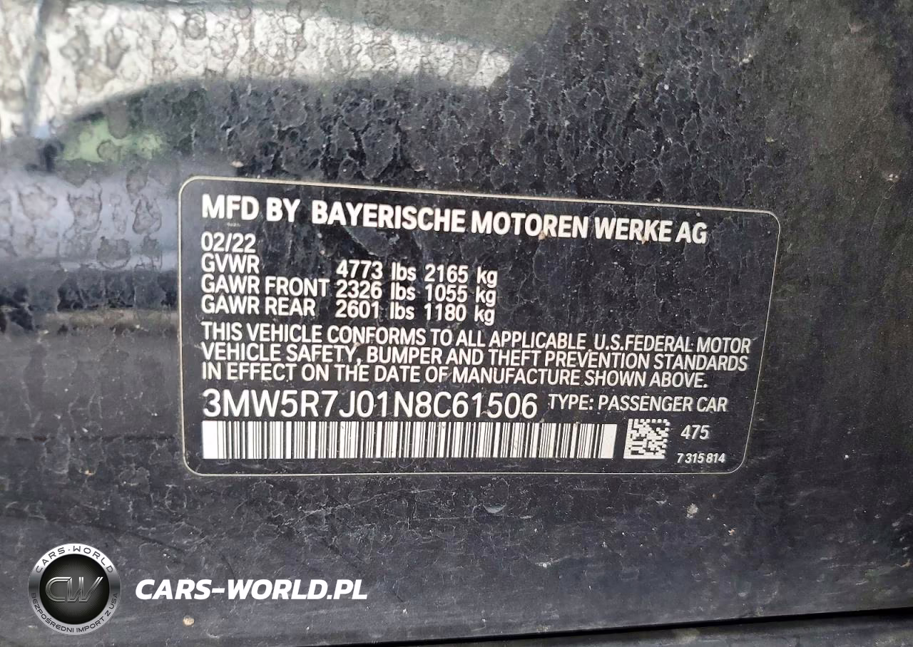 2022 BMW 330Xi VIN:3MW5R7J01N8C61506 - 12