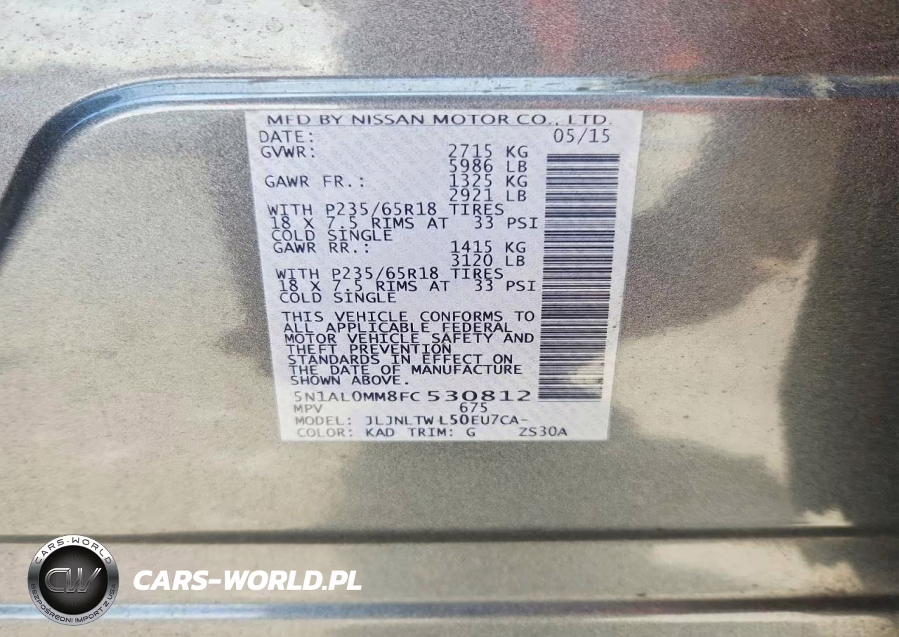 2015 Infiniti Qx60 Base VIN:5N1AL0MM8FC530812 - 13