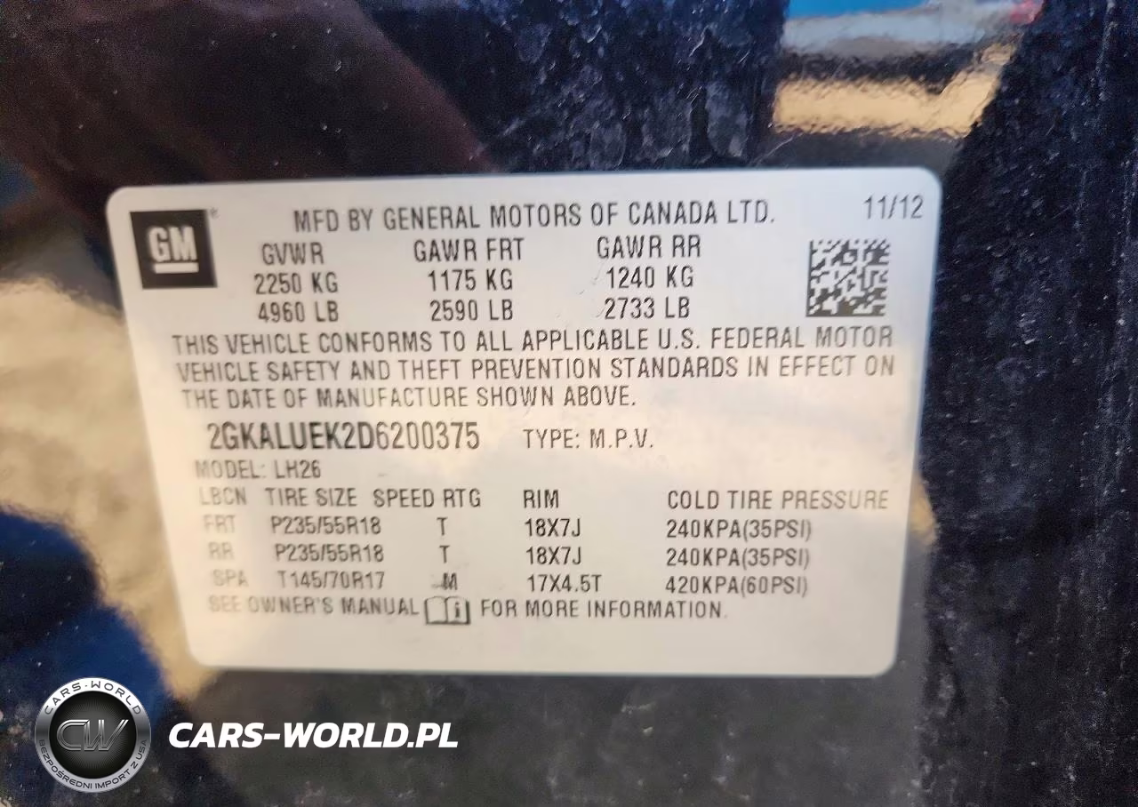 2013 GMC Terrain Slt VIN:2GKALUEK2D6200375 - 12