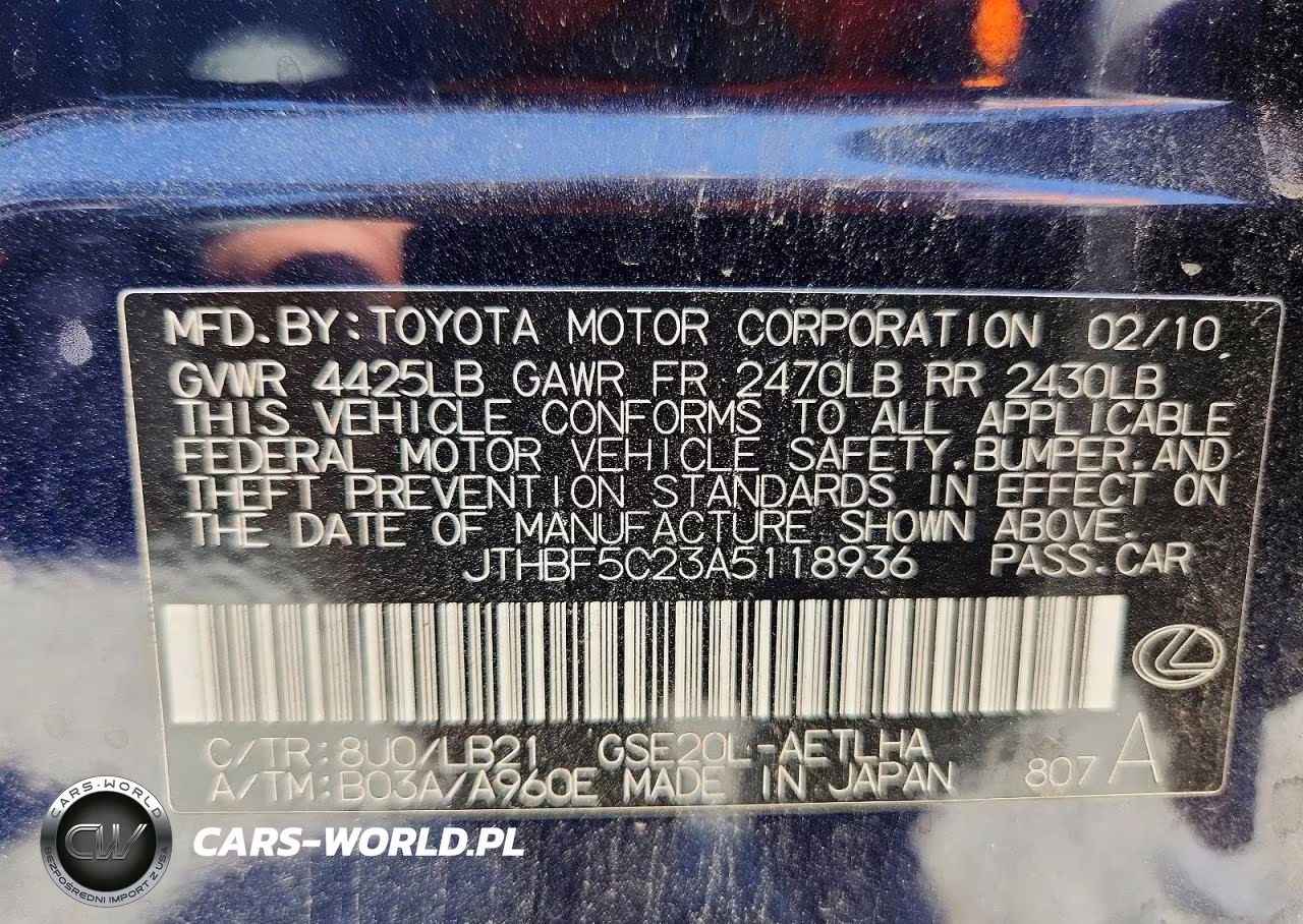 2010 Lexus Is 250 VIN:JTHBF5C23A5118936 - 12