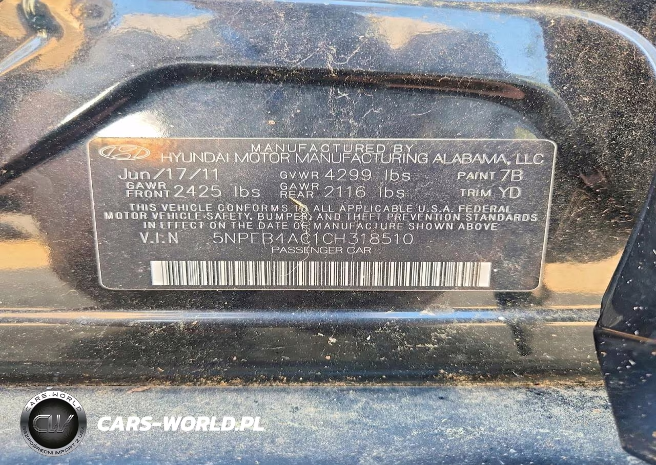 2012 Hyundai Sonata Gls VIN:5NPEB4AC1CH318510 - 12